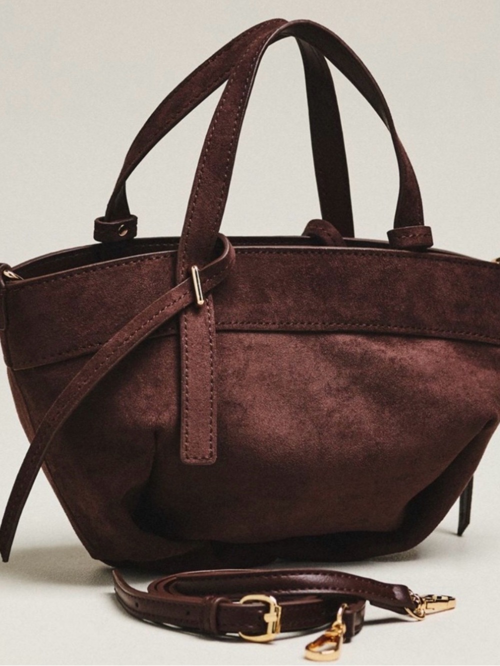 Anthropologies Faux Suede Handbag - Picture 5 of 14